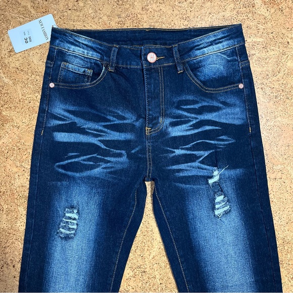 Junbaoss Men’s Distressed Slim Fit Stretch Jeans Sz 30 NWT. - Picture 8 of 14